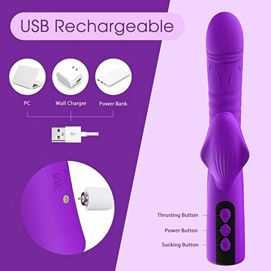 Thrusting Rabbit Vibrator Suction Vibrator for Women