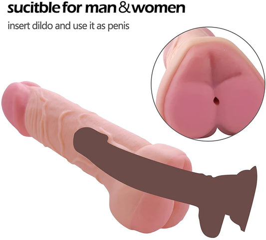 Double Function Hollow Penis Sleeve And Soft Realistic Dildo