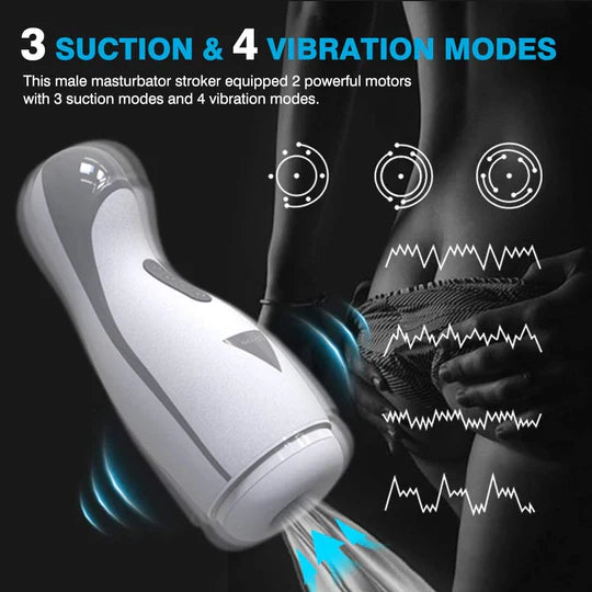 Stroker with Suction & Vibration Heating for Men Masturbation