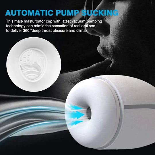 Stroker with Suction & Vibration Heating for Men Masturbation