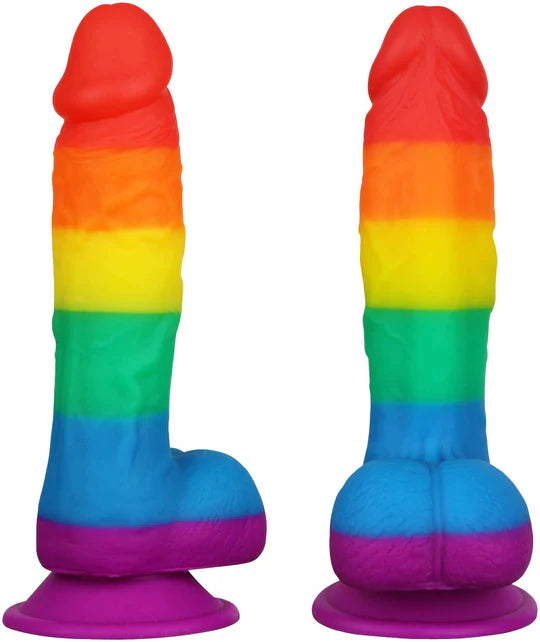 Rainbow Soft Big Realistic Silicone Dildo