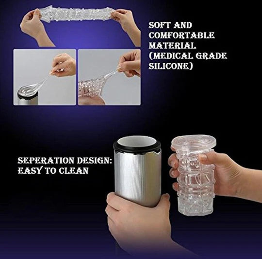 Piston Hands-Free Auto-Retractable Masturbation Cup