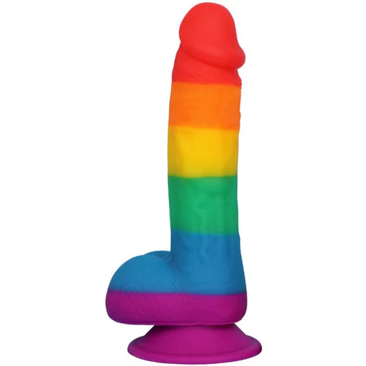 Rainbow Soft Big Realistic Silicone Dildo