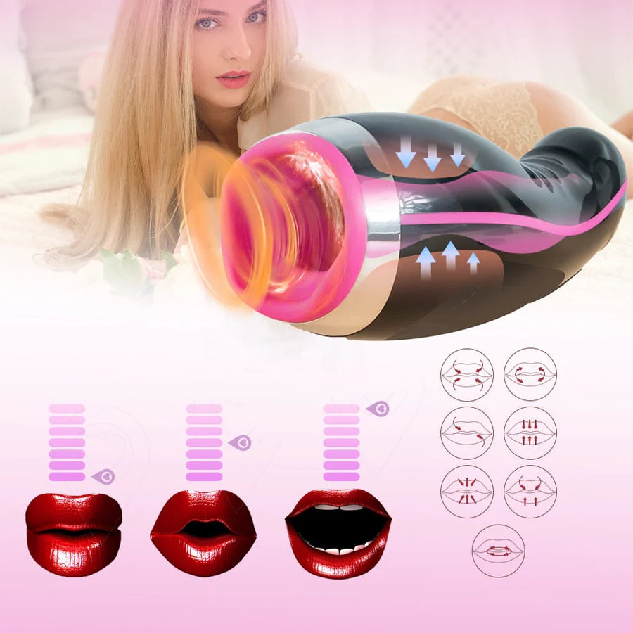 7 Clamp Modes and 7 Vibration Modes Masturbation Cup