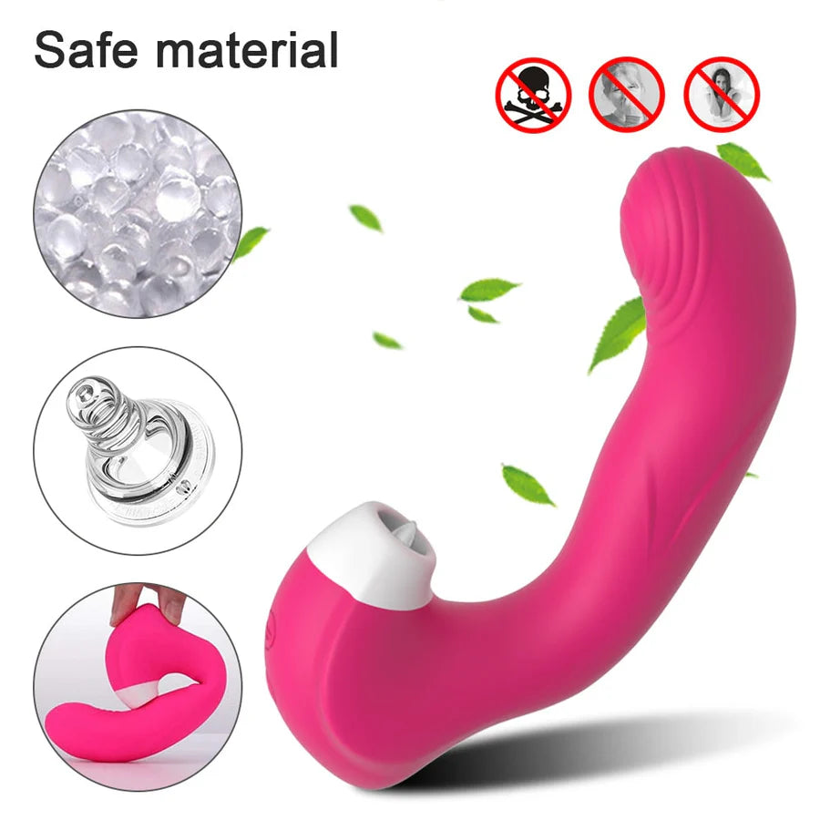 3 in 1 Clitoral Vagina Sucking Licking Vibrator G Spot Clitoris Stimulator