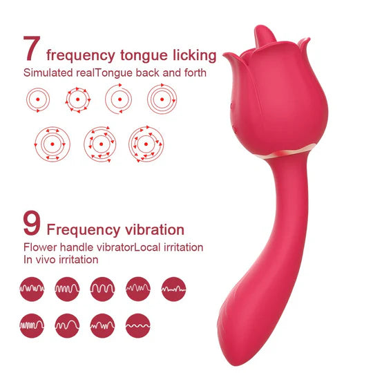 Rose 2 in 1 Clitoral Licking & Vibrating Vibrator