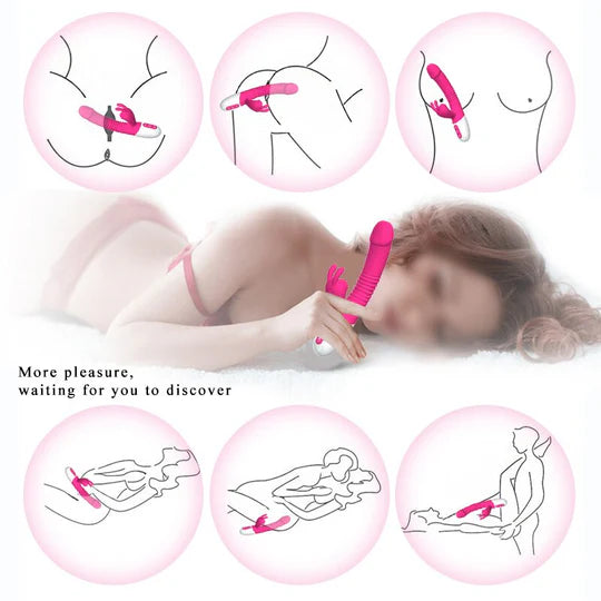 Rabbit Vibrator Sucking Vibration Heating G spot Clit Stimulator Dildo