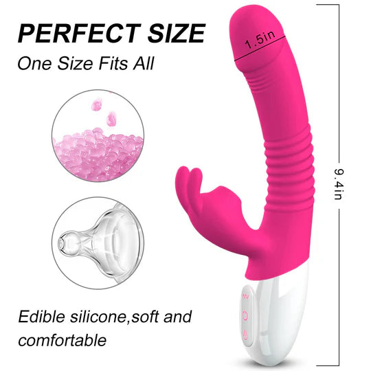 Rabbit Vibrator Sucking Vibration Heating G spot Clit Stimulator Dildo