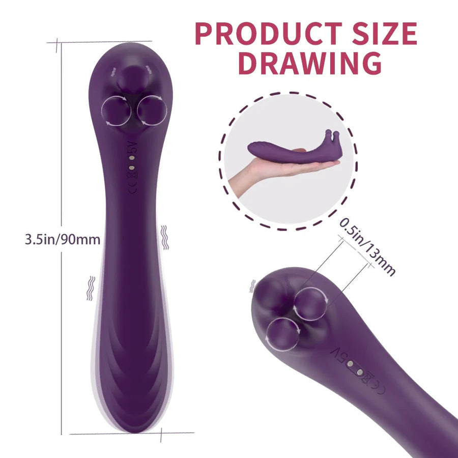 Clitoral Vibrator Trio of Fondling Nubs G Spot Dildo Vibrator